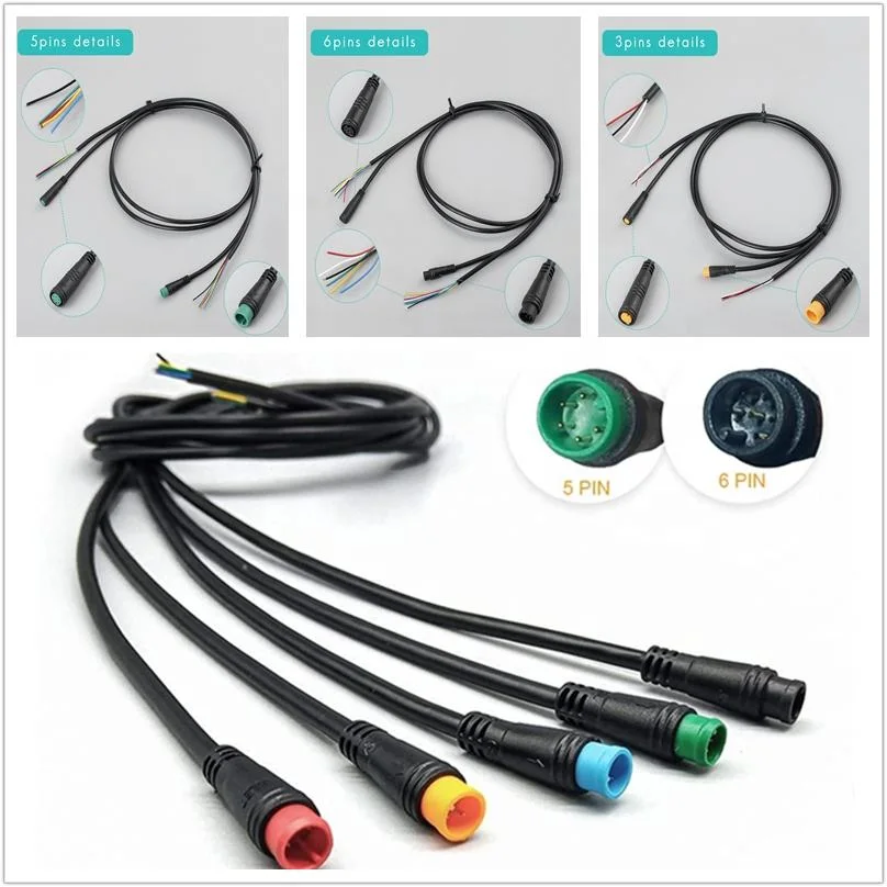 2 3 4 5 6 8 Pin M8 Wire Waterproof Connector Cable for Electric Bike Scooters Ebike Waterproof Julet Cable