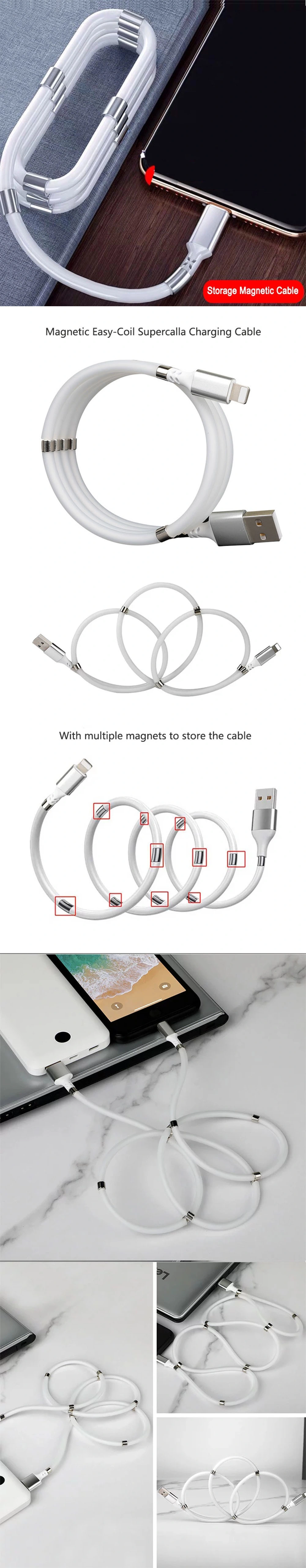 Rt-Mc24 Magnet Self Winding Organizing Micro USB Easy Coil Charging Cable