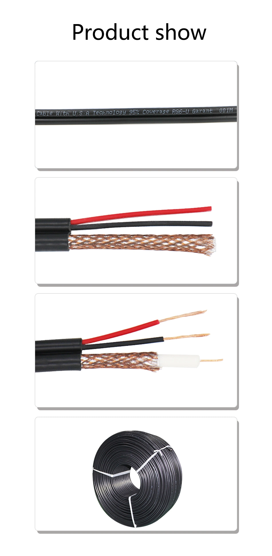 Communication Coaxial Cable Price Per Meter RG6 Coaxial Cables RG6+Power Line Coaxial Cable