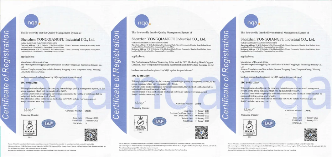 ISO 13485 Medical Cable Manufacturer Custom Round&Parallel &Flat&Coild Cable with ISO10993 Biocompatible TPU TPE Materials for ECG SpO2 and Medical Equipment