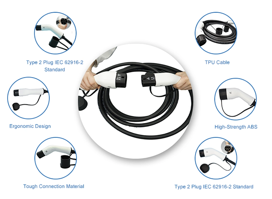 EV Charger Cable Single Phase with Level 2 Connector Chargers